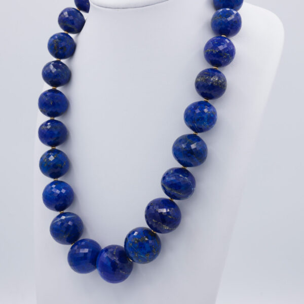 Faceted Lapis Lazuli Necklace in Gold-Plated Silver - Image 2